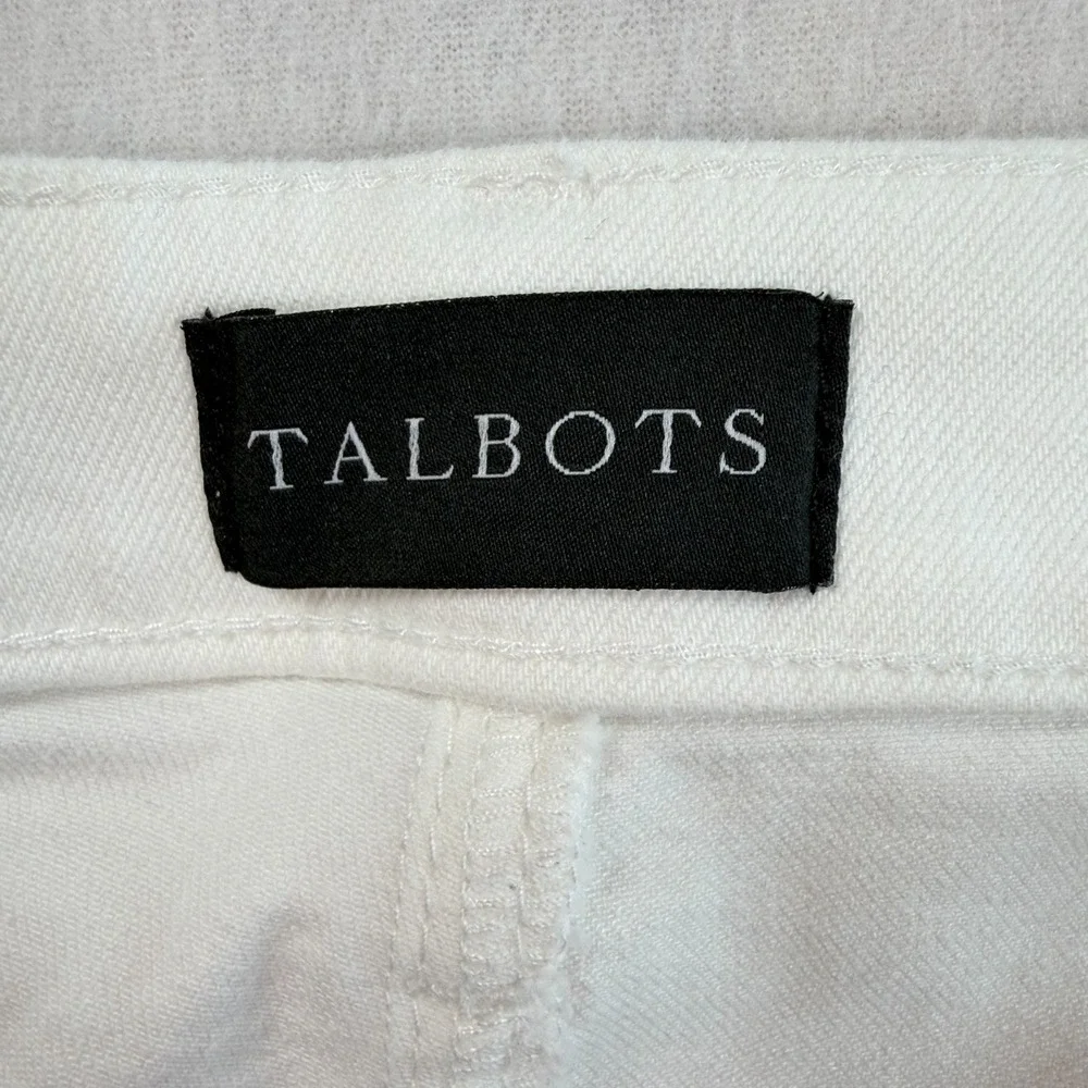 Talbots Womens Cropped Jeggings‎ Plus Size 22W White Stretch Casual Chic Coastal